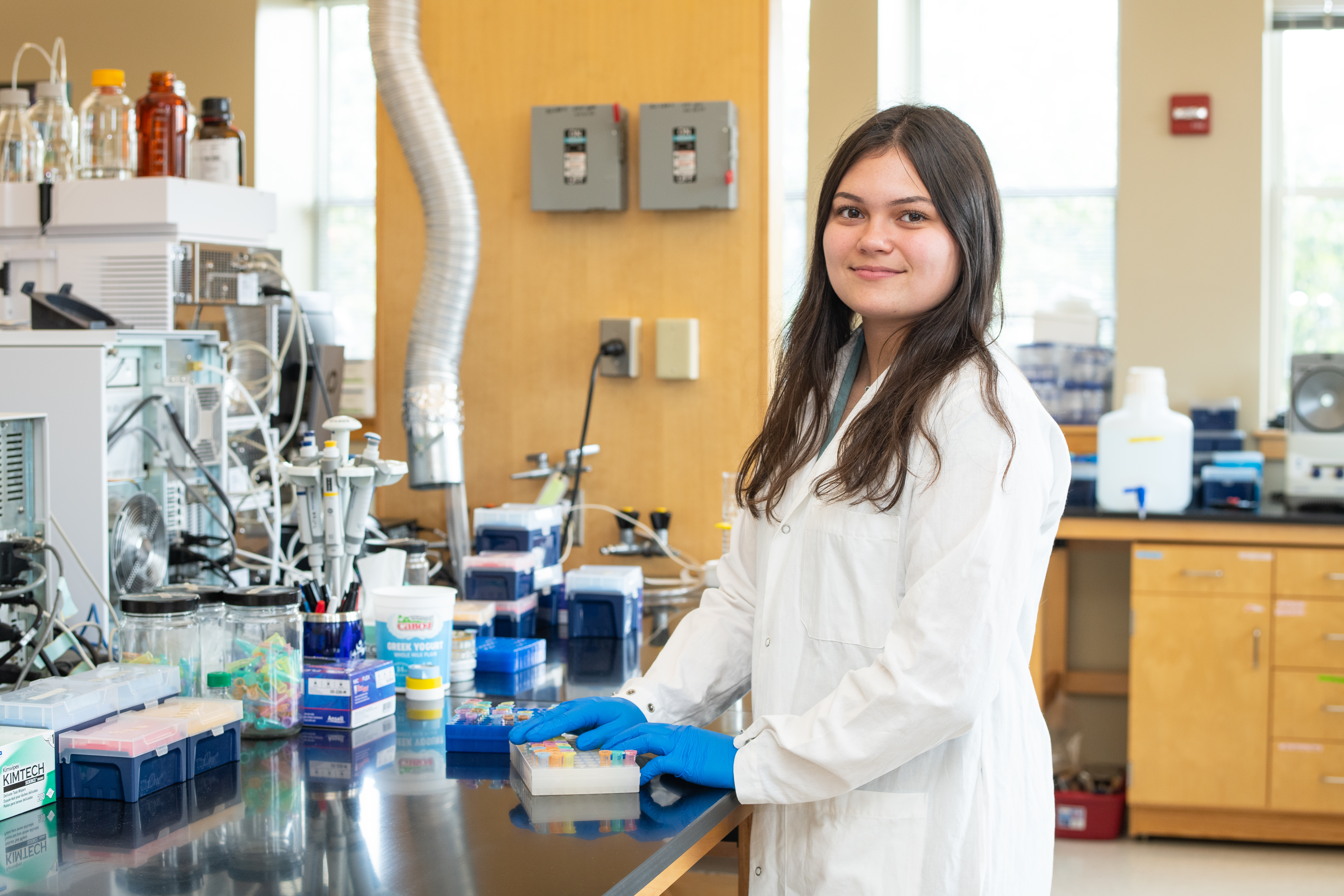 Student researcher participating in Project 2