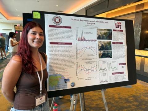 SURE student Ella Rogers with her research poster