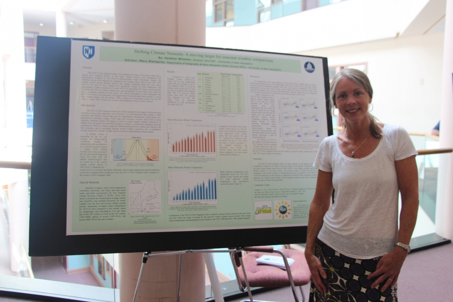 woman posing with research poster